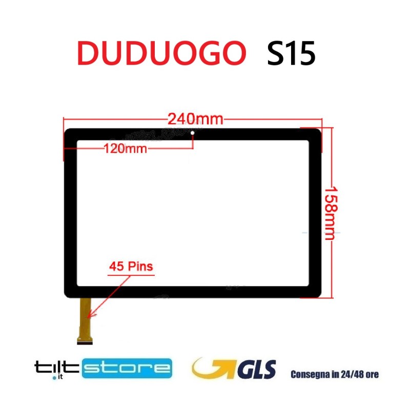 VETRO TOUCH SCREEN DUDUOGO S15 SCHERMO NERO
