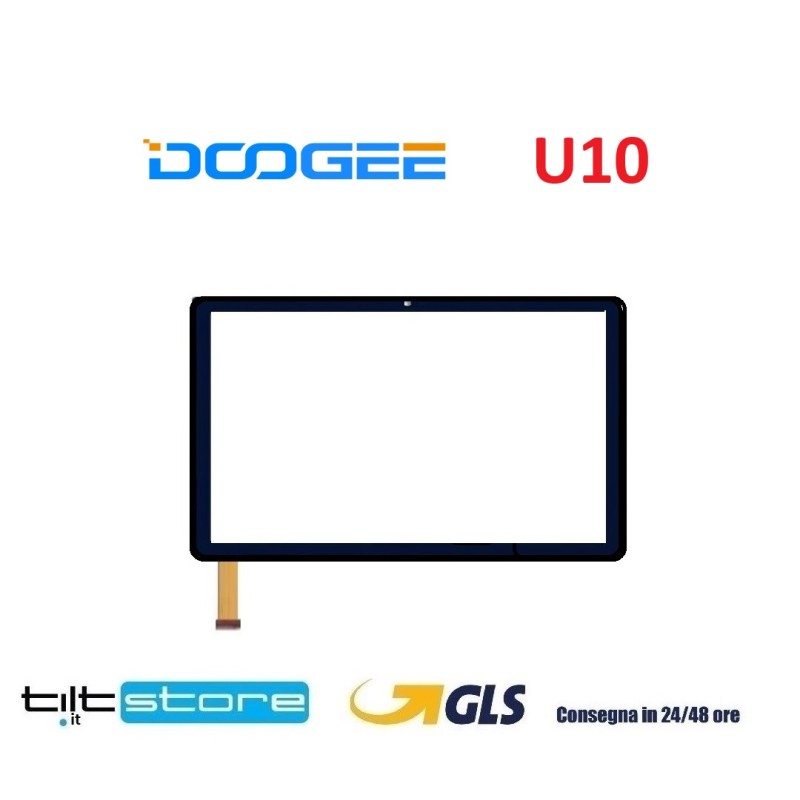 VETRO TOUCH SCREEN DOOGEE U10 TABLET SCHERMO ORIGINALE NERO