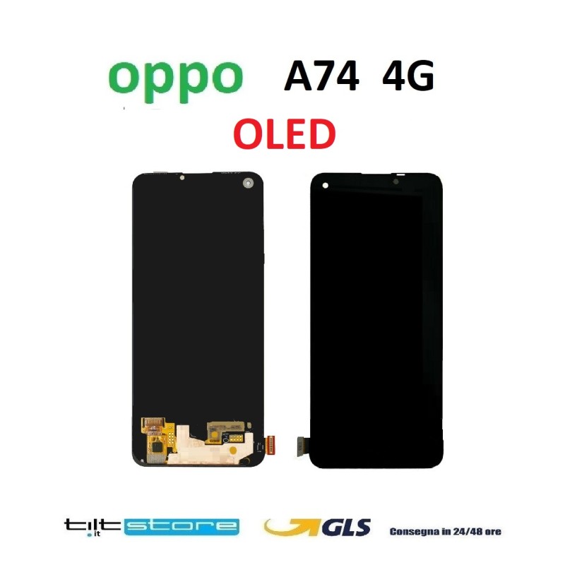 DISPLAY LCD OPPO A74 4G CPH2219 CPH2211 / F19 / F19 PRO CPH2285 OLED TOUCH SCREEN VETRO SCHERMO NERO