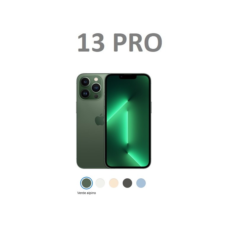 SCOCCA POSTERIORE IPHONE 13 PRO VERDE ALPINO ORIGINALE COMPLETA DI FLAT