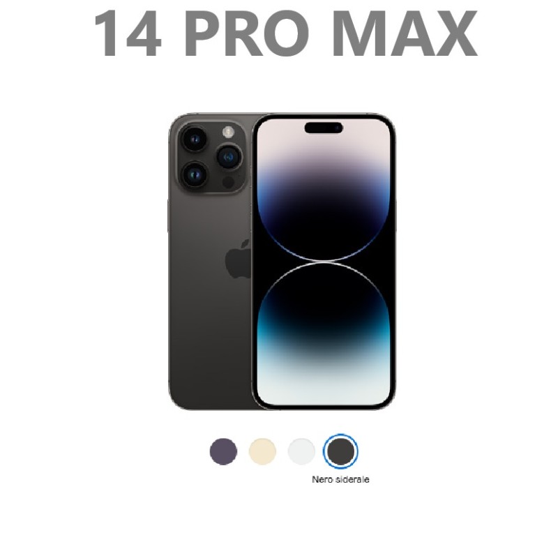 SCOCCA POSTERIORE IPHONE 14 PRO MAX NERO COMPLETA DI FLAT ORIGINALE