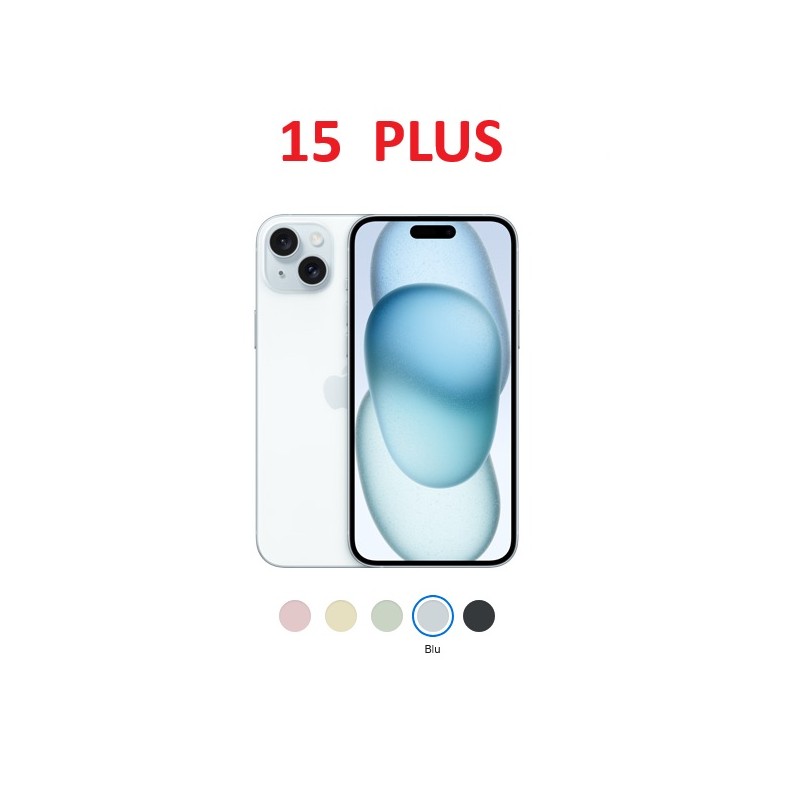 SCOCCA POSTERIORE IPHONE 15 PLUS BLU ORIGINALE COMPLETA DI FLAT