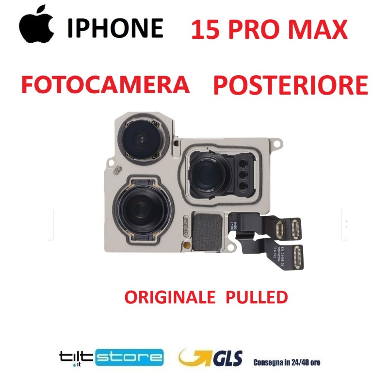 FOTOCAMERA POSTERIORE IPHONE 15 PRO MAX ORIGINALE PULLED