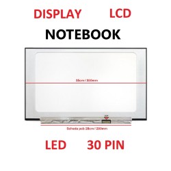 DISPLAY LCD 15.6 POLLICI 30 PIN SLIM SCHERMO PER NOTEBOOK ACER ASUS HP LENOVO N156HCA-EAB NO BRACKET