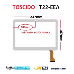 VETRO TOUCH SCREEN TOSCIDO T22-EEA SCHERMO BIANCO