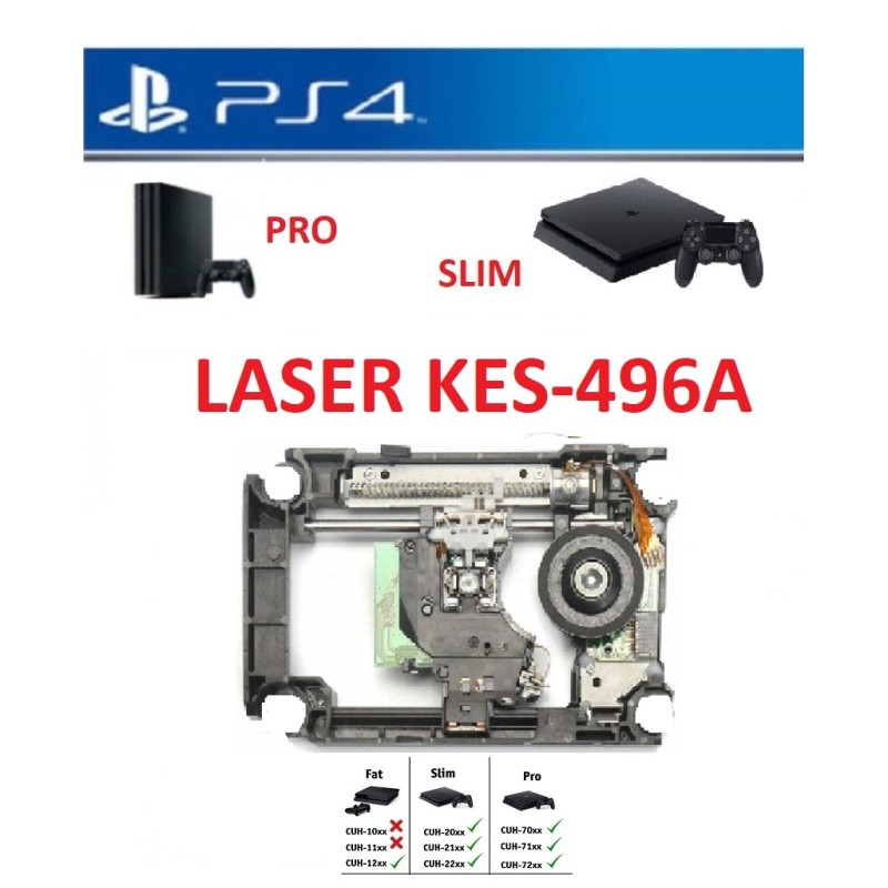 LASER 496 COMPLETO DI CARRELLO KEM-496AAA SONY PS4 SLIM KEM-496 496 CUH-2016a PS4 PRO