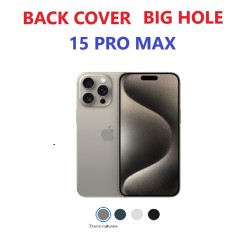 VETRO POSTERIORE IPHONE 15 PRO MAX TITANIO NATURALE CON GANCI PLACCA DI METALLO VETRINI FOTOCAMERA E NFC