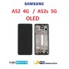  DISPLAY LCD OLED PER SAMSUNG GALAXY A52S 5G SM A528 A528B TOUCH FRAME NERO