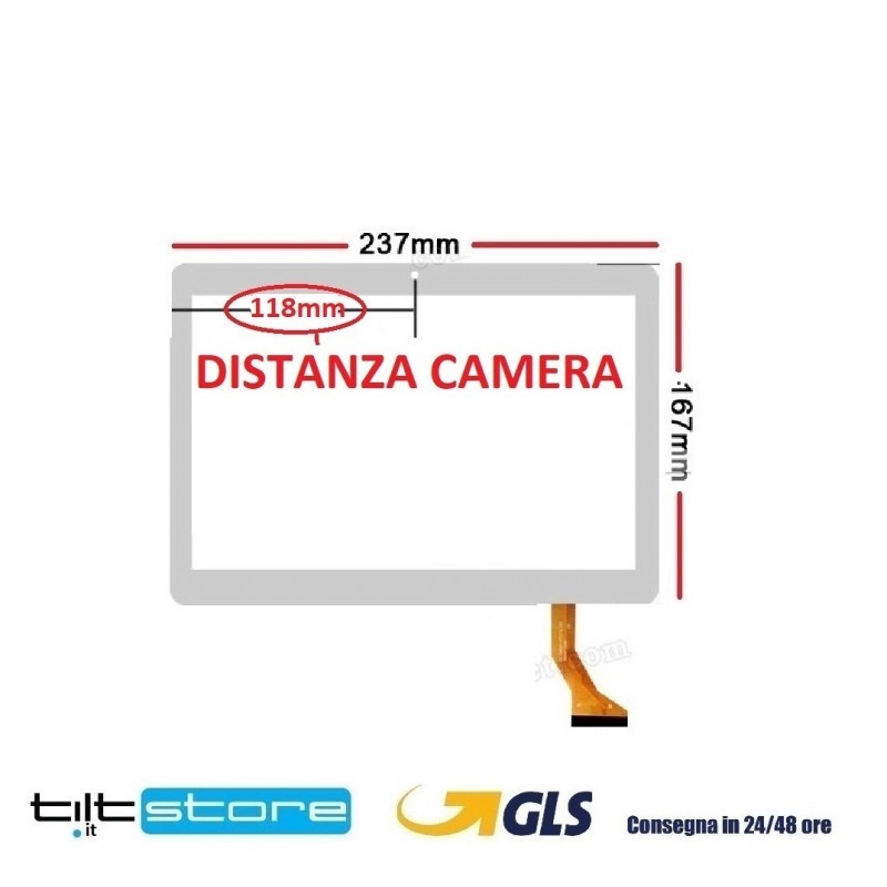 VETRO TOUCH SCREEN TABLET SANNUO K101 SCHERMO BIANCO