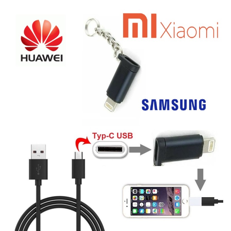 Adattatore Type-C a iPhone per Cellulari iPhone Samsung & Huawei Xiaomi Apple Smart Phone