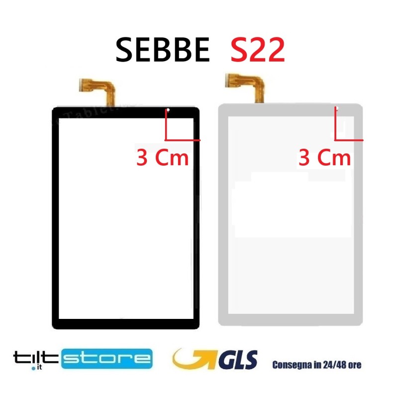 VETRO TOUCH SCREEN SEBBE S22 TABLET SCHERMO NERO