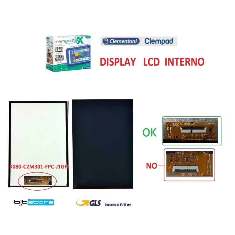DISPLAY LCD CLEMENTONI CLEMPAD REVOLUTION 8 9.0 V48674 V48677 16617 16619 16620 V62925 V60974 V58978