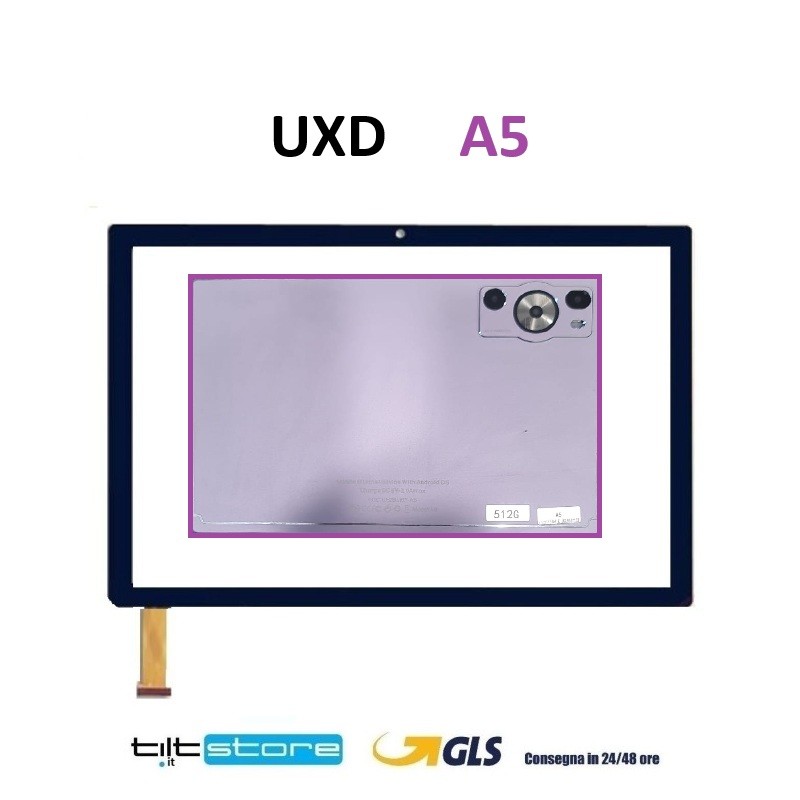 VETRO TOUCH SCREEN TABLET UXD A5 SCHERMO NERO
